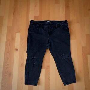 Plus Size Torrid Premium Distressed Black Jeggings Crop Jeans Size 22 #20